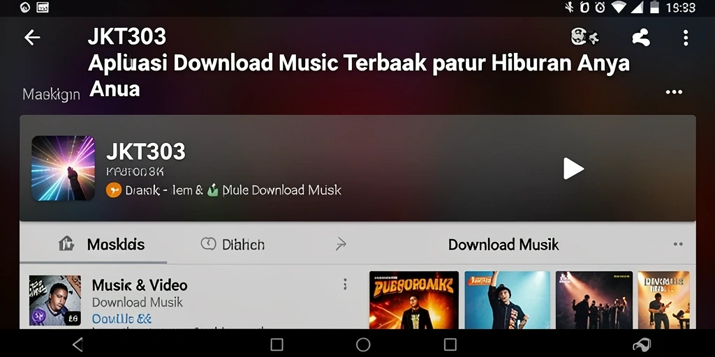 Antarmuka JKT303 yang sederhana dan fungsional untuk Download Musik.