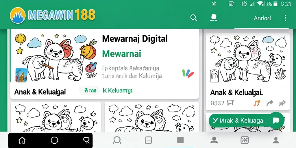 Antarmuka user-friendly MEGAWIN188 untuk anak mewarnai.
