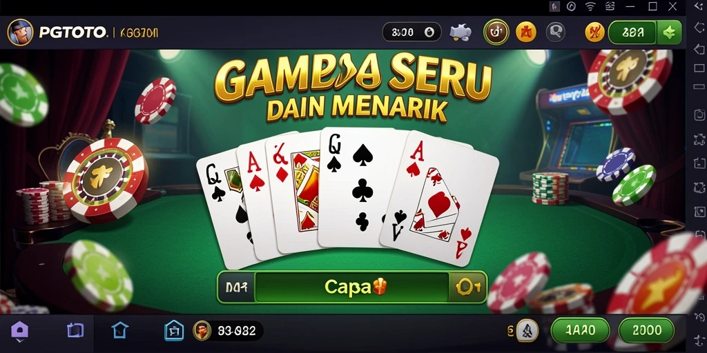 Tampilan antarmuka menarik PGTOTO dalam permainan Capsa.