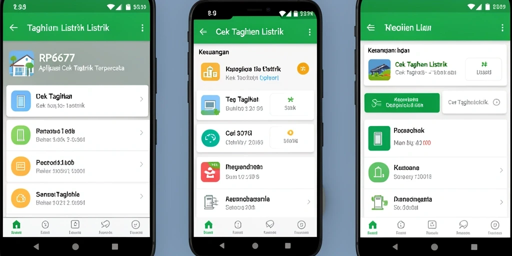 Tampilan antarmuka RP6677 untuk pengecekan tagihan listrik yang user-friendly.