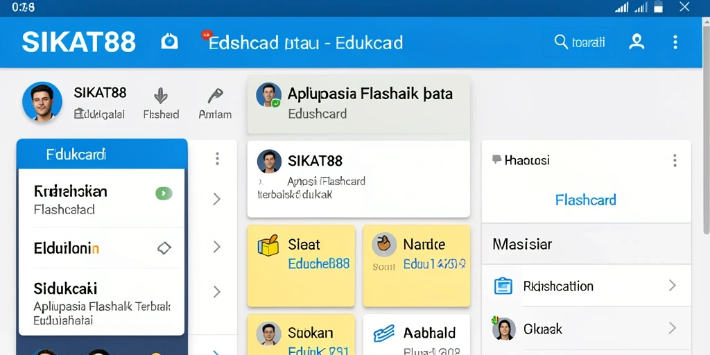 Antarmuka SIKAT88 yang interaktif untuk belajar Flashcard.
